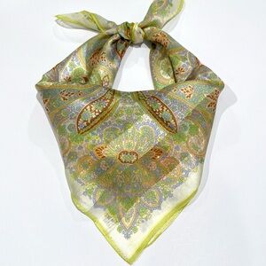 Vintage Handkerchief Women Silk Paisley Pocket Square Size 23” No brand